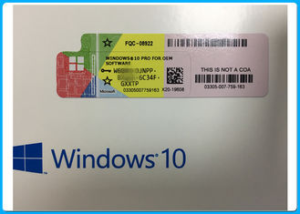 Microsoft Windows 10 Pro COA Lisans Plakası OEM Anahtar% 100 Çevrimiçi Etkinleştirildi