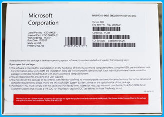 % 100 Etkinleştirme Orijinal Microsoft Windows 10 Pro Paketi OEM 32/64 Bit Anahtar Kodu Çoklu dil