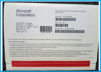 İngilizce sürümü Microsoft Windows 10 Pro Yazılımı 32/64 Bit Orijinal Lisans OEM Anahtarı
