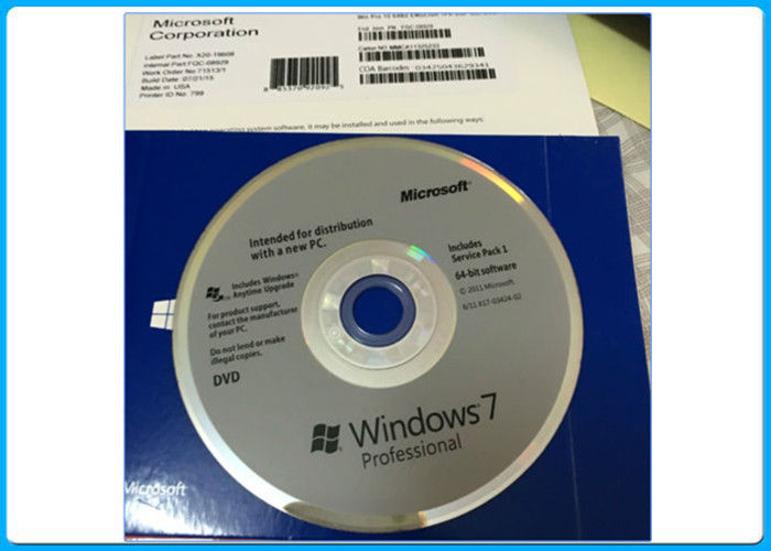 Orijinal Microsoft Windows 7 Professional Pro 64 Bit Full Version Mühürlü OEM kutusu