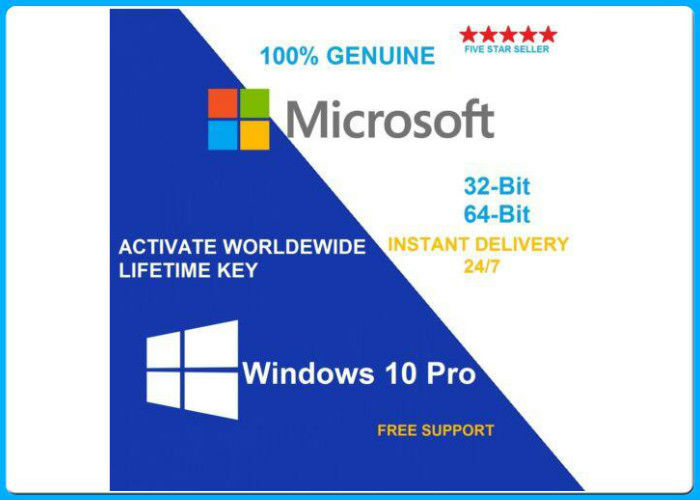 Microsoft Windows 10 Pro Yazılımı 64 bitlik DVD OEM Lisansı OEM anahtarı / İngilizce / fransızca / Korece / İspanyolca ömür boyu etkinleştirmesi