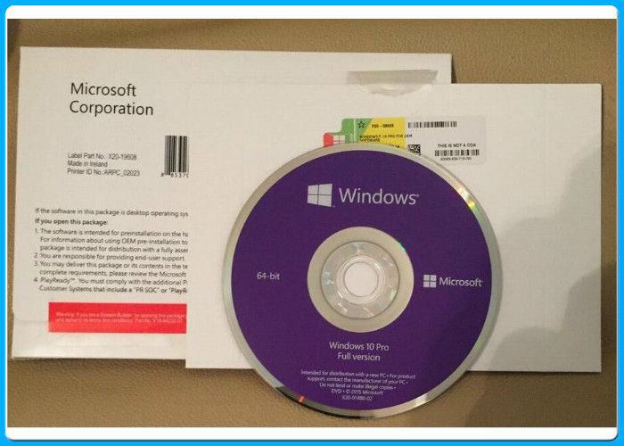 Microsoft Windows 10 Pro Yazılımı orijinal COA Lisanslı Etiket 64bit etkinleştirme çevrimiçi