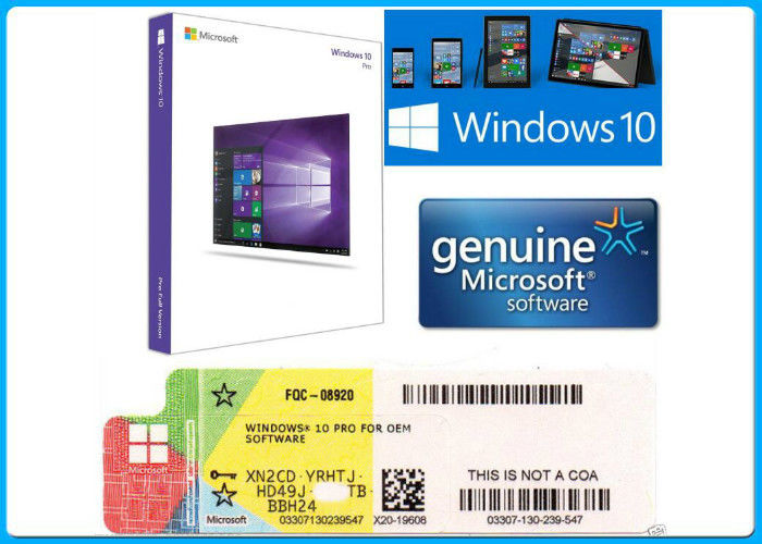3.0 USB X Microsoft Windows 10 Pro 64 Bit Ürün Anahtarı, OEM Windows 10 Perakende Kutusu