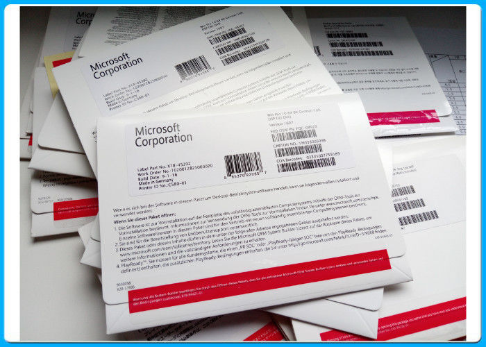 Microsoft Windows 10 Pro Yazılımı 64 Bit OEM Paketi OEM Lisansı win10 pro Alman FQC-08922 DVD 1607 sürümü